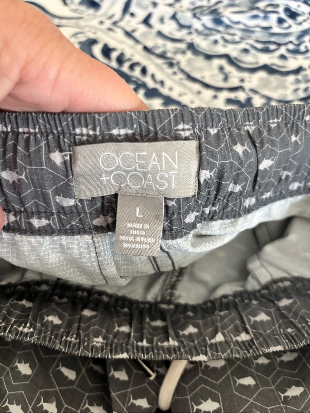 Kids' Gray Patterned Drawstring Shorts - Picture 3 of 6